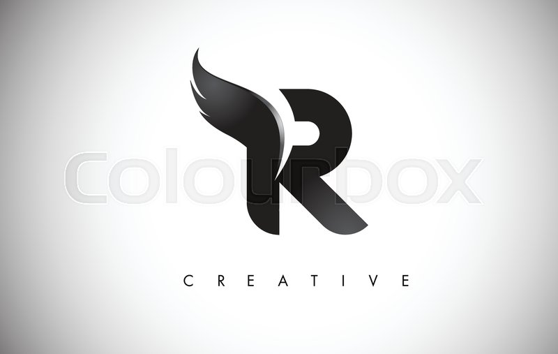 800x507 R Letter Wings Logo Design Icon Stock Vector Colourbox