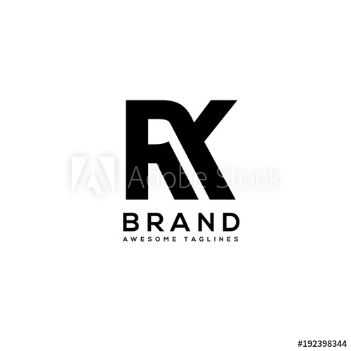 500x500 Letter Rk Strong Bold Sport Logo Vector, Bold Strong Letter Rk