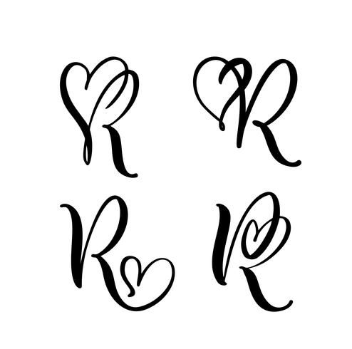 Vector Set Of Vintage Floral Letter Monogram R Calligraphy 494x490 Vector Set Of Vintage Floral Letter Monogram R Calligraphy