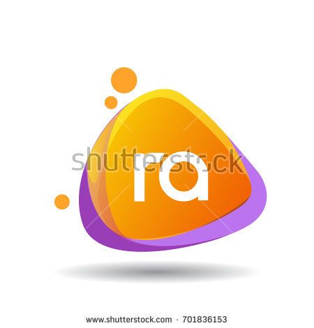 450x470 Letter Ra Logo In Triangle Splash And Colorful Background