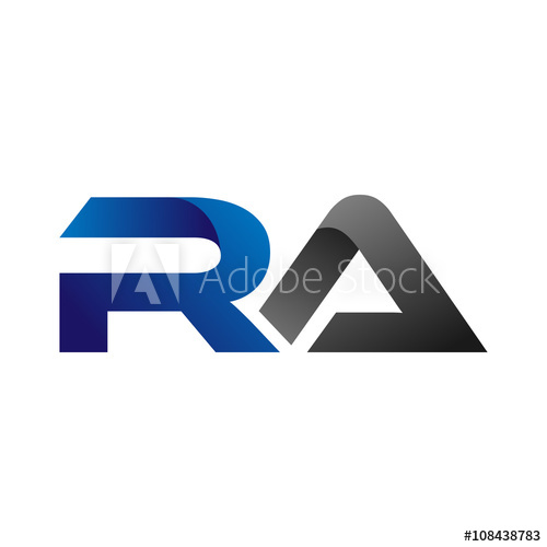 500x500 Modern Simple Initial Logo Vector Blue Grey Letters Ra