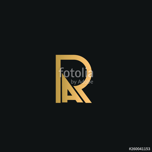500x500 Ra Or Ar Logo Vector Initial Logo Vector Golden Letters On Black