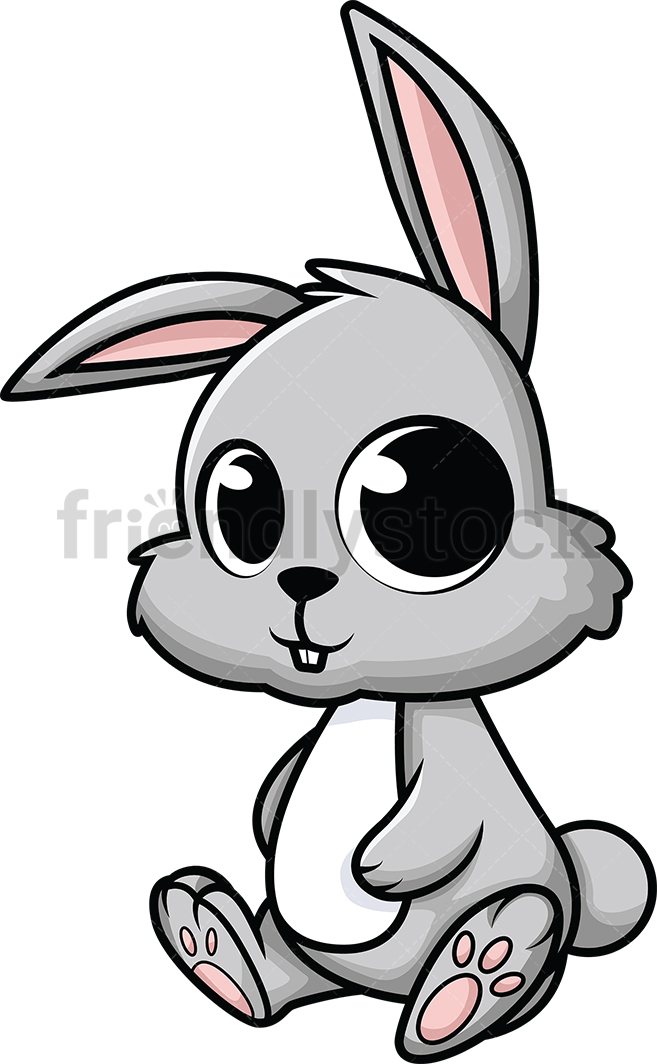 657x1064 Cute Baby Rabbit Cartoon Vector Clipart