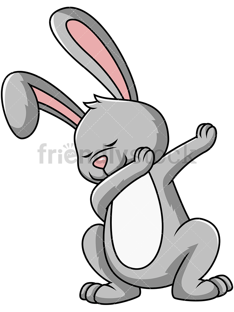 800x1067 Dabbing Bunny Rabbit Cartoon Vector Clipart