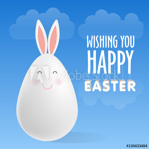 Easter Egg With Rabbit Ears Vector Illustrations 500x500 Easter Egg With Rabbit Ears Vector Illustrations