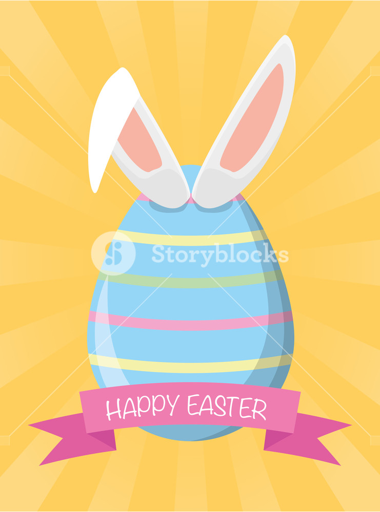 Happy Easter Egg With Rabbit Ears Vector Illustration Royalty Free 741x1000 Happy Easter Egg With Rabbit Ears Vector Illustration Royalty Free