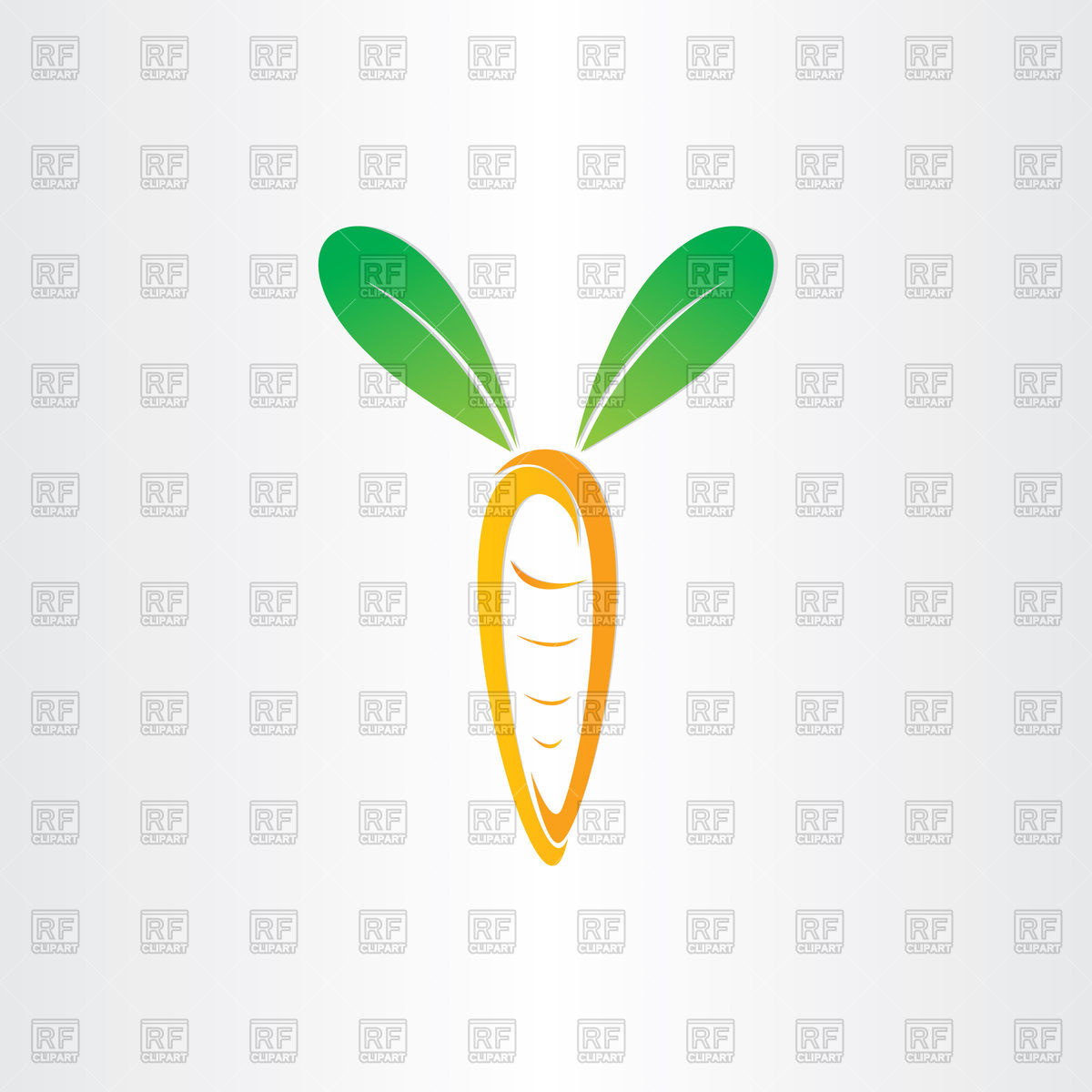 1200x1200 Carrot With Green Rabbit Ears Vector Image Of Food And Beverages
