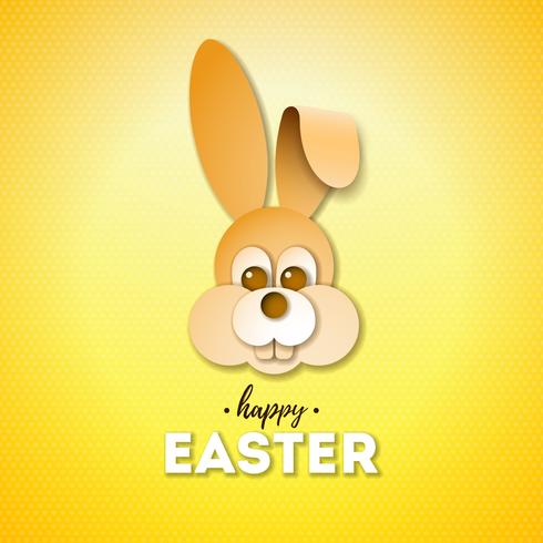 490x490 Happy Easter Holiday Design With Nice Rabbit Face Vector