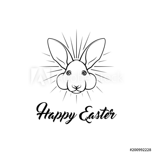 500x500 Happy Easter Bunny Greeting Card Easter Holiday Symbol Rabbit