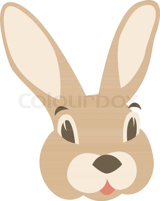 640x800 Hare Rabbit Face Vector Illustration Stock Vector Colourbox