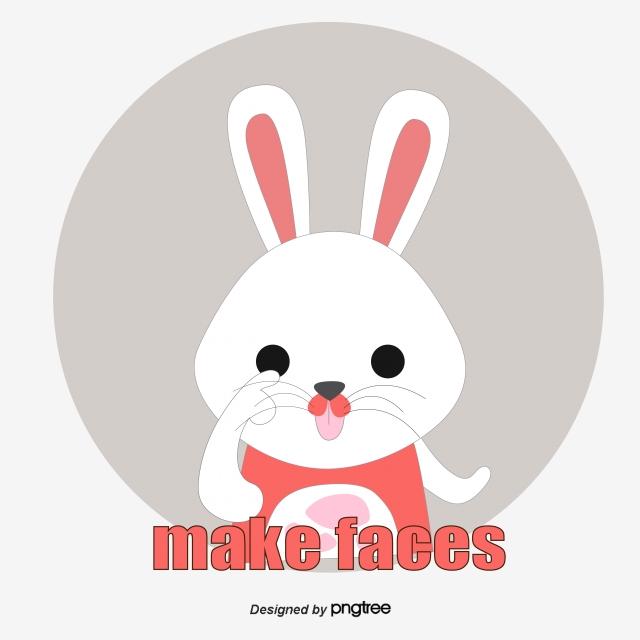 640x640 Rabbit Face Emoticons Stickers Parody, Make A Face Parody, Red