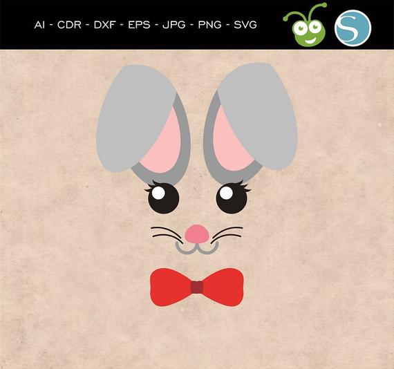 570x534 Rabbit Rabbits Clipart Rabbits Vector Rabbit Face Etsy