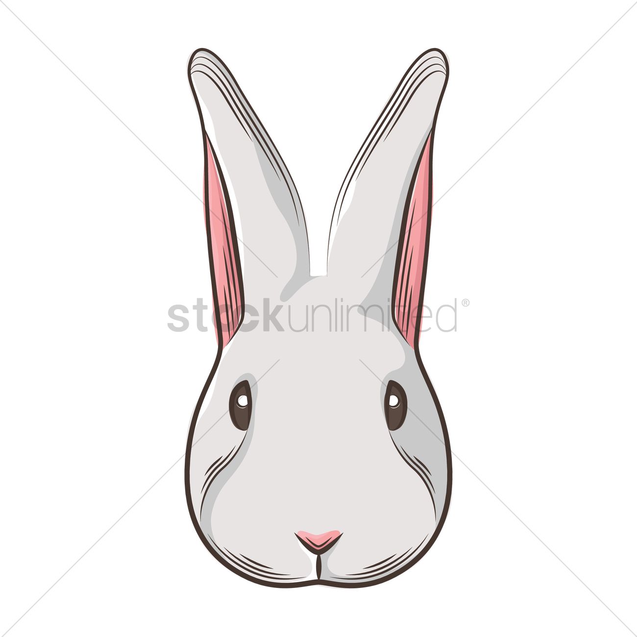 1300x1300 Rabbit Face Vector Image