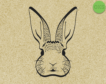 350x280 Bunny Rabbit Face Dxf, Vector Cutting Instant