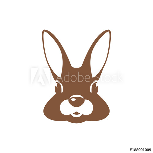 500x500 Hare Rabbit Face Vector Illustration Flat Style Front