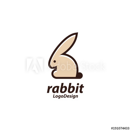 500x500 Rabbit Logo, Rabbit Sitting Logo, Animal Design Logo Vector