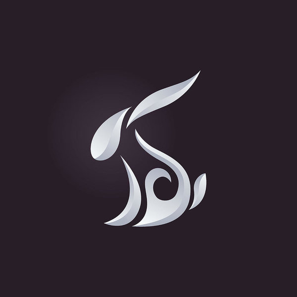 600x600 Rabbit Logo Vector Art Print