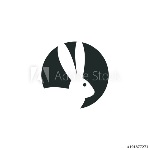 500x500 Rabbit Logo Vector Graphic Abstract Modern Shape