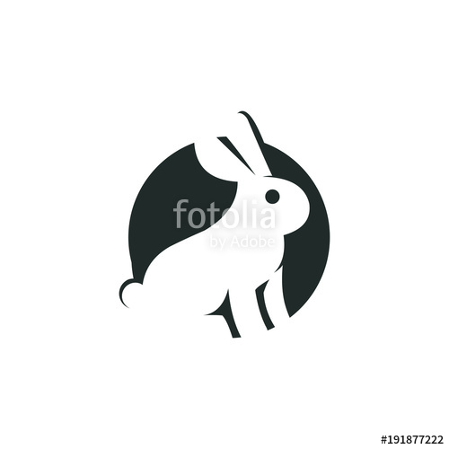 500x500 Rabbit Logo Vector Graphic Abstract Modern Shape Stock Image
