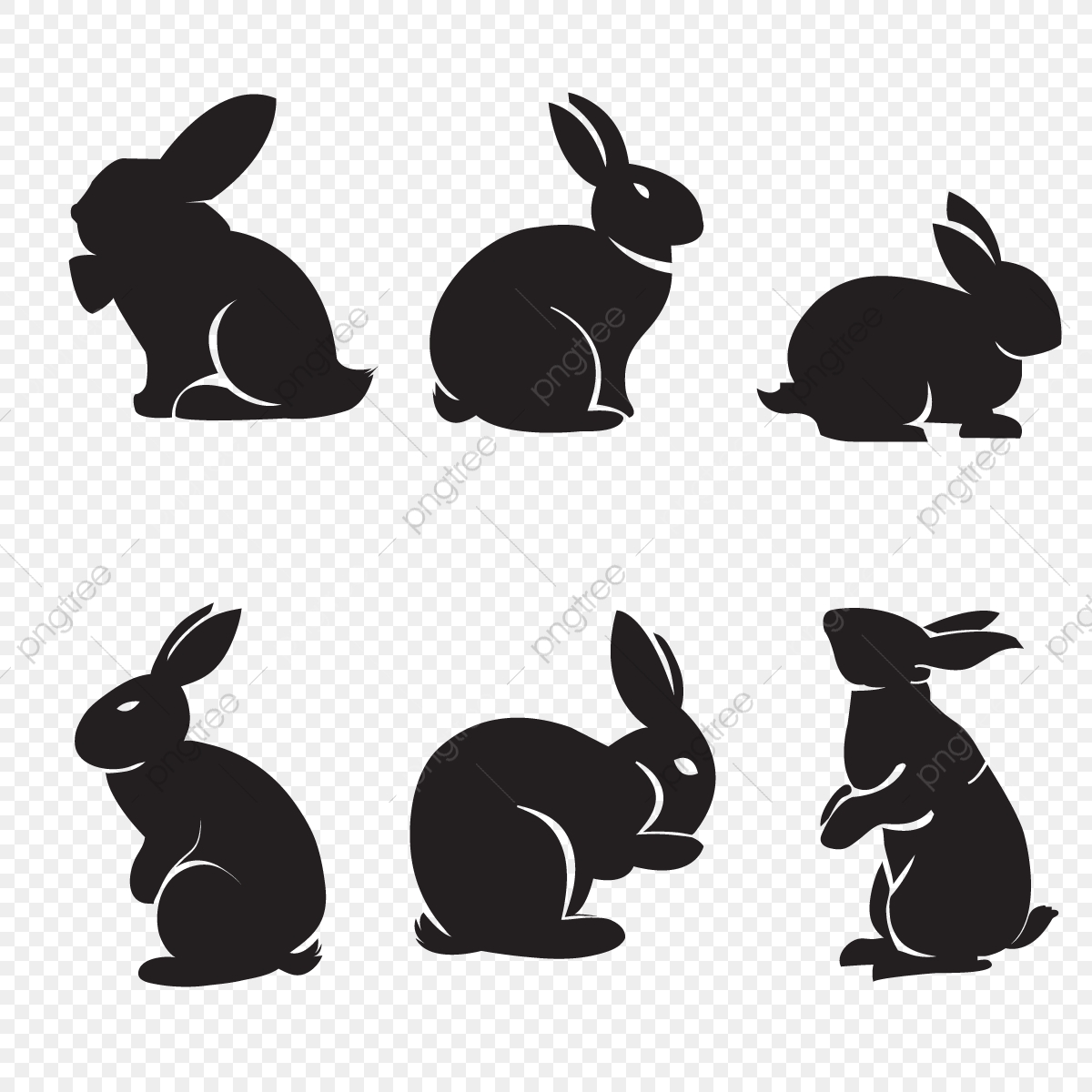 Download Rabbit Silhouette Vector at Vectorified.com | Collection ...