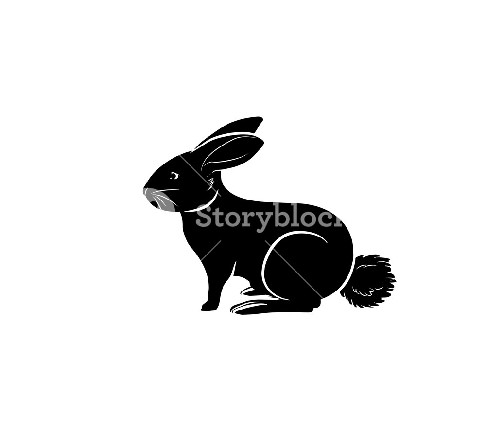 1000x898 Rabbit Silhouette Vector Royalty Free Stock Image