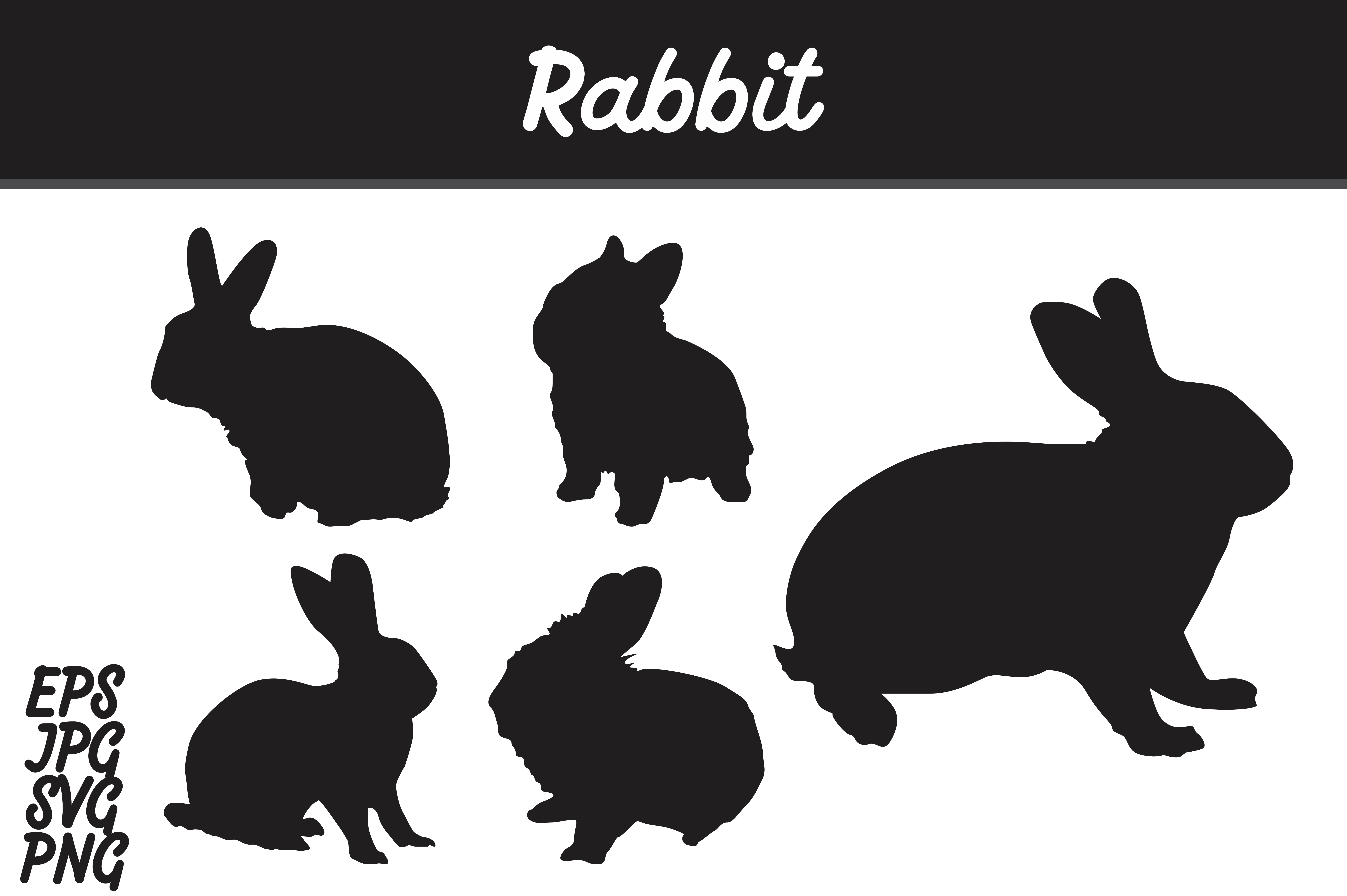 7514x5000 Rabbit Silhouette Set Vector Image Bundle Graphic