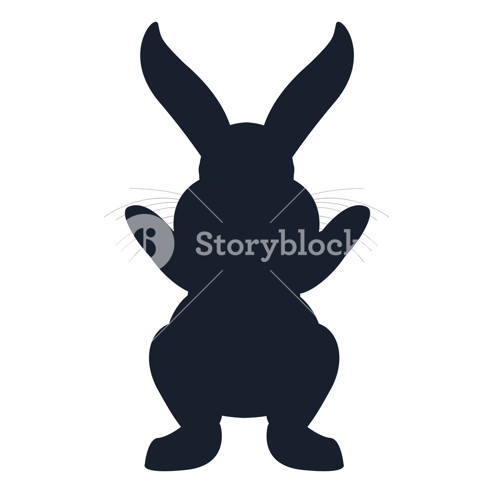 1000x1000 Rabbit Silhouette Animal On White Backgorund Vector Illustration