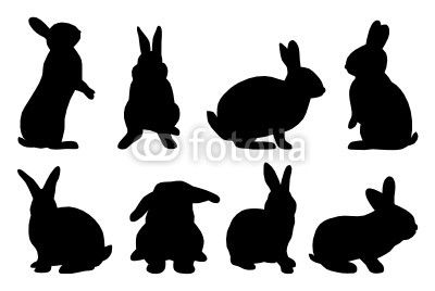 400x268 Set Of Rabbit Silhouettes To Paint On Wall Nursery Rabbit