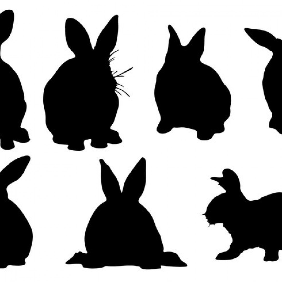 1170x1170 Free Vector Free Rabbit Silhouette Vector