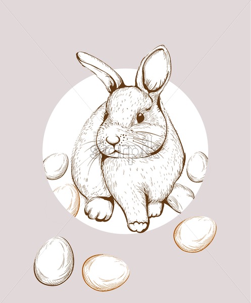 Easter Bunny Rabbit Vector Lineart Cute Spring Card Easter 497x600 Easter Bunny Rabbit Vector Lineart Cute Spring Card Easter