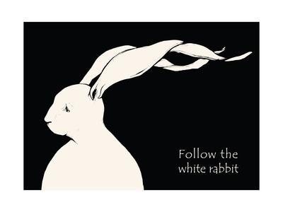 Follow The White Rabbit Vector Illustrations With Copy Scape Text 400x300 Follow The White Rabbit Vector Illustrations With Copy Scape Text
