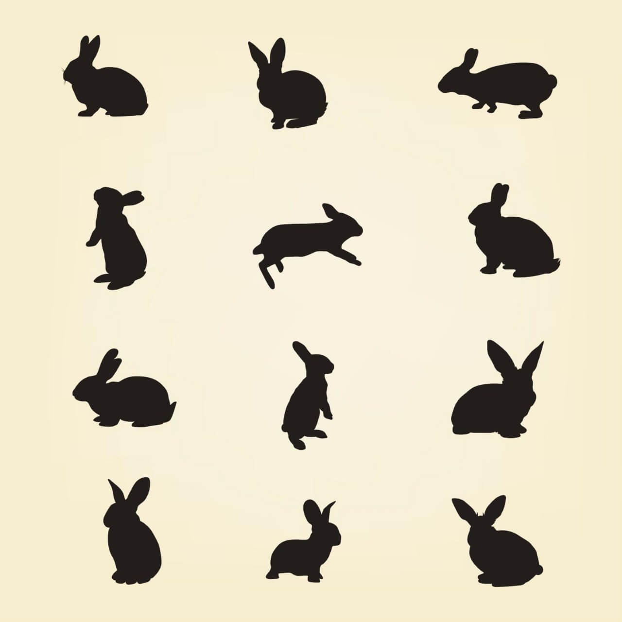 Free Vector Rabbit Vector Silhouette Pack 1280x1280 Free Vector Rabbit Vector Silhouette Pack