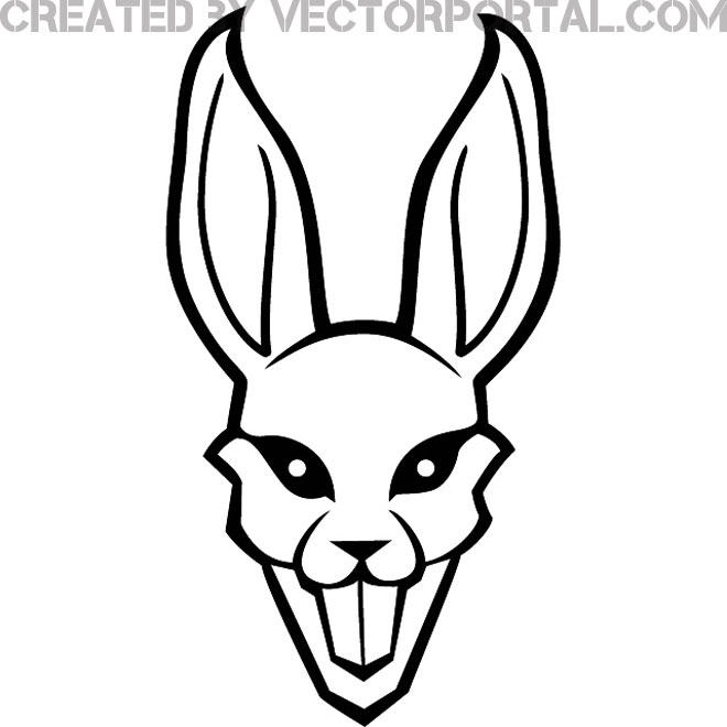 Rabbit Vector Clip Art Illustration 660x660 Rabbit Vector Clip Art Illustration