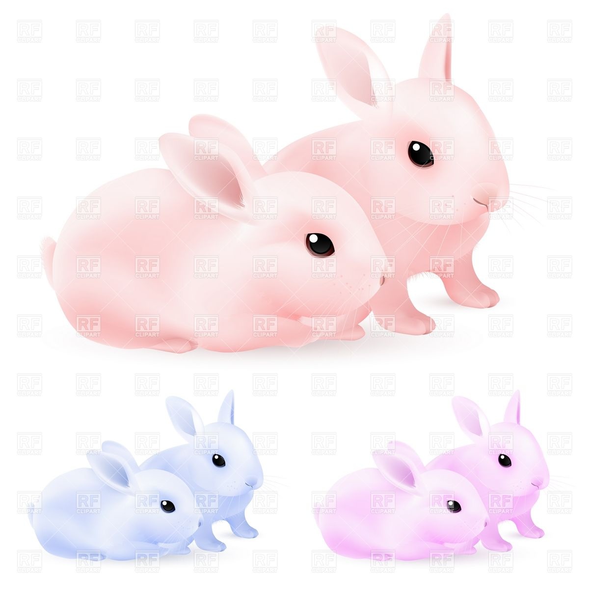 1200x1200 Easter Pink Rabbits Vector Image Of Plants And Animals Dvarg