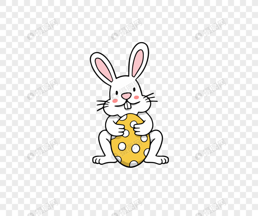 860x720 Hand Painted Easter Egg Rabbit Vector Material Hand Painted Easter