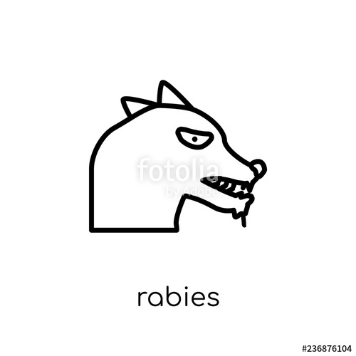 500x500 Rabies Icon Trendy Modern Flat Linear Vector Rabies Icon On White