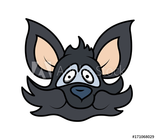 500x448 Happy Cartoon Raccoon Face