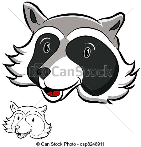 450x470 Raccoon Face Clipart