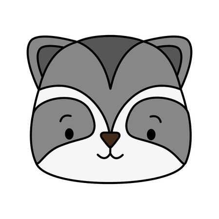 450x450 Cute Raccoon Face Cartoon Vector Illustration Design Royalty Free