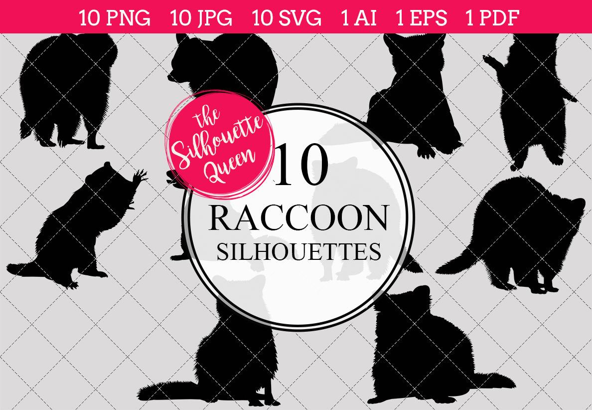 1188x822 Raccoon Silhouette Vector