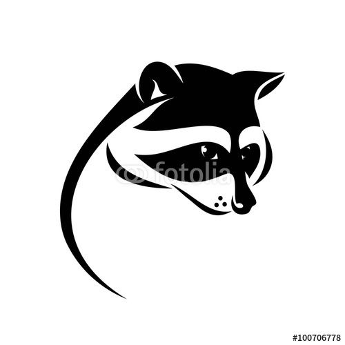 500x500 Vector Raccoon Symbol Silhouettes Raccoon Tattoo, Raccoon