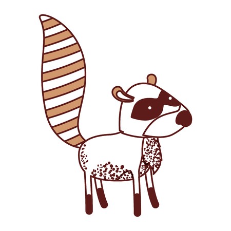 450x450 Raccoon Cartoon In Color Sections Silhouette Vector Illustration