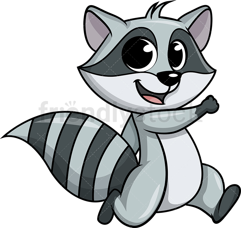 800x758 Running Raccoon Cartoon Clipart Vector