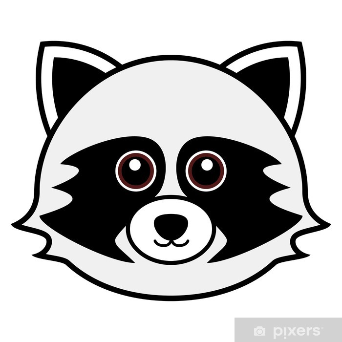 700x700 Cute Raccoon Vector Wall Mural We Live To Change