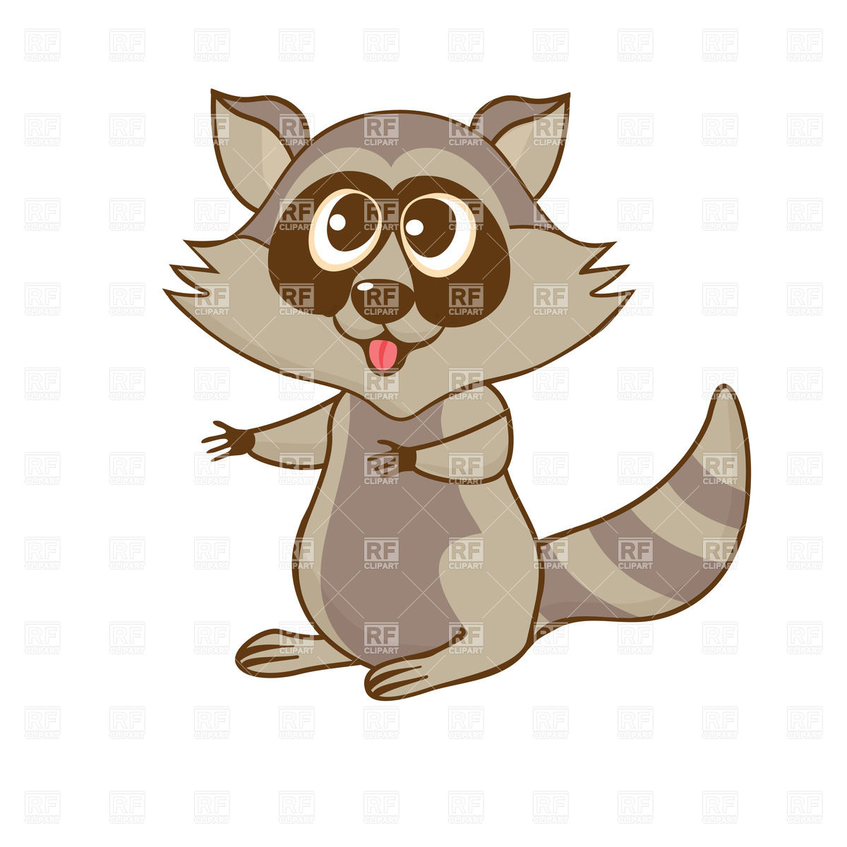 1200x1200 Cute Cartoon Raccoon Vector Image Of Plants And Animals
