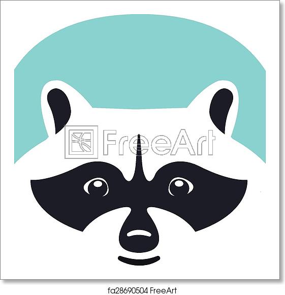 561x581 Free Art Print Of Stylized Vector Image Raccoon Vector Stylized