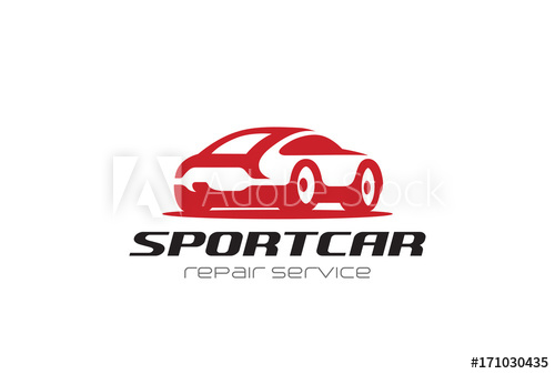 500x337 Red Sport Car Silhouette Logo Vector Repair Race Vehicle Icon