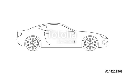500x300 Sport Or Race Car Outline Icon Side View Luxury Vehicle