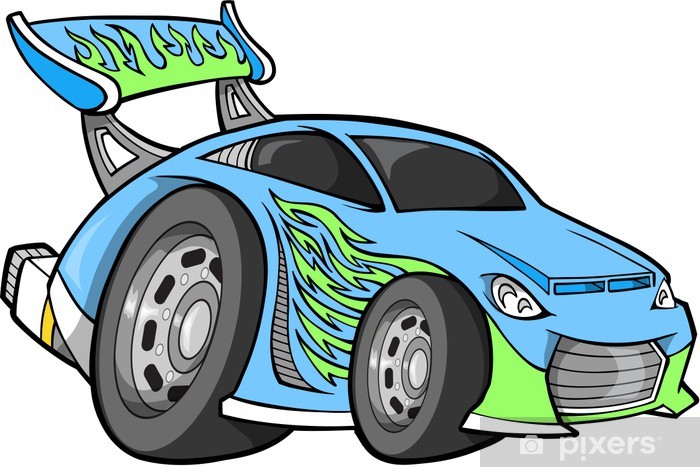 700x467 Hot Rod Race Car Vector Illustration Wall Mural