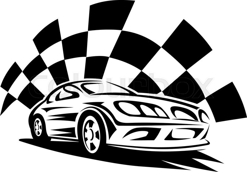 800x559 Black Silhouette Of Modern Racing Car Stock Vector Colourbox